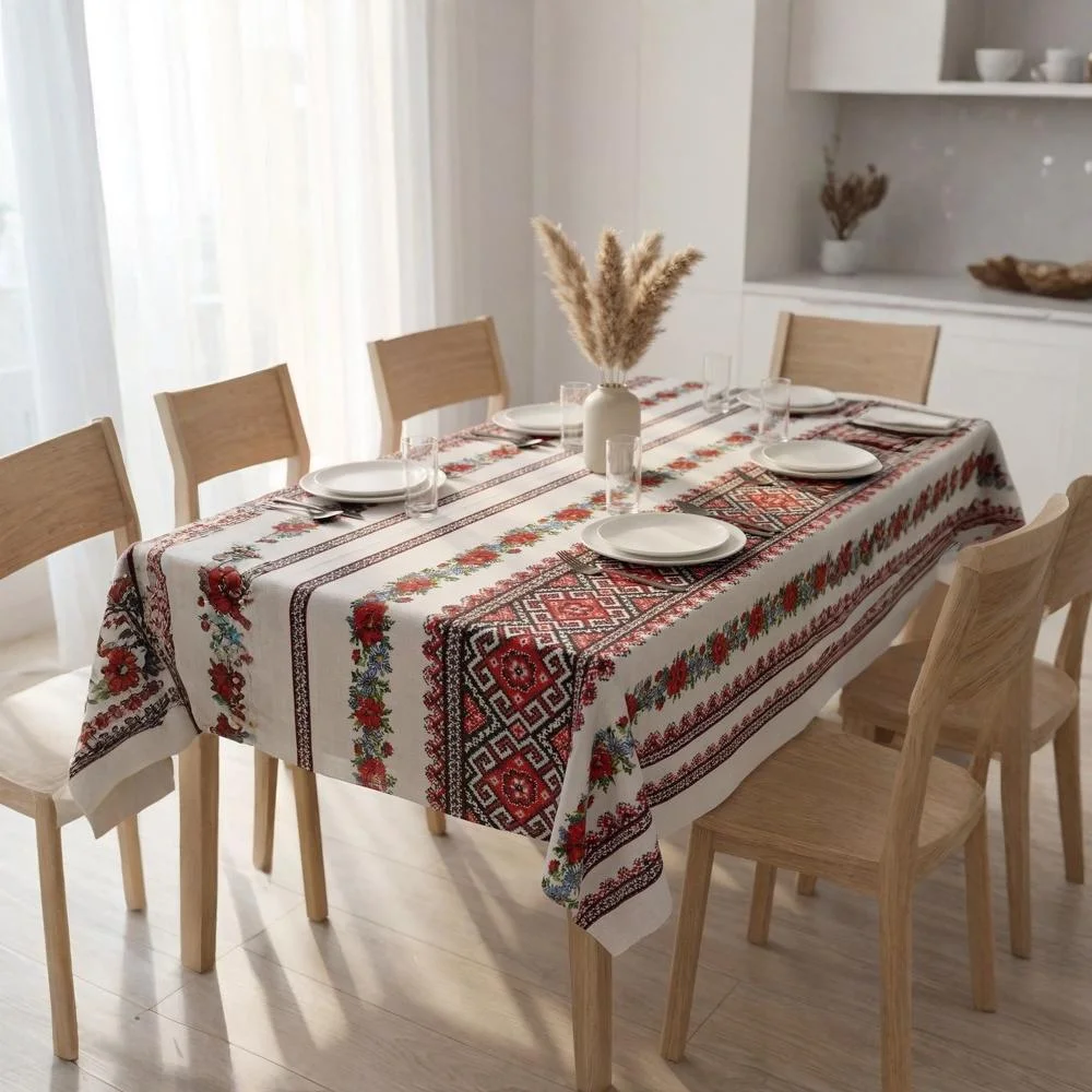 Набір вишиванка волошки з маками 150*220