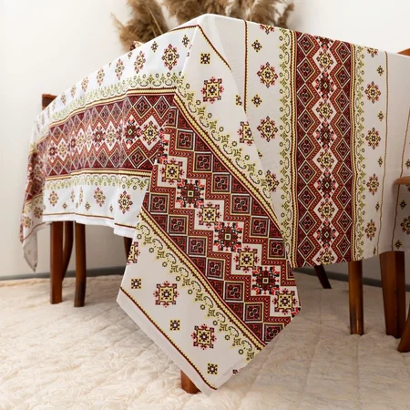 Скатертина вишиванка червона 150*220
